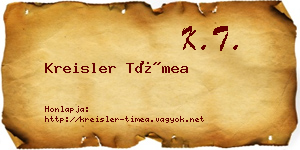 Kreisler Tímea névjegykártya